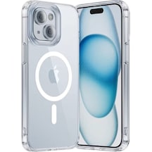 Apple Uyumlu iPhone 11 Magsafe Köşe Ve Kamera Korumalı Lüks Şeffaf Silikon Şeffaf