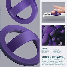 İçin Magsafe Özellikli Silikon Telefon Tutucu Pop Grape Purple - Afa07061 Acı Kahverengi