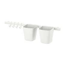 Duvar Rayı, Beyaz, 4 Kancalı Ve 2 Kutulu Set