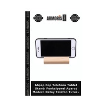 Ahşap Cep Telefonu Tablet Standı Fonksiyonel Aparat Modern Detay Telefon Tutucu