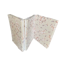 Katlanır Yer Yatağı Sünger Yatak Krem Çiçek 80x180 Cm-6 Cm Tek Kişilik