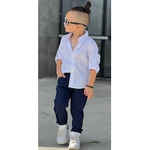 Mnk Baby & Kids Apoletli Kollu Gömlek Tarz Erkek Çocuk Takım MNK0422