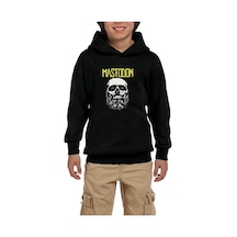 Zepplin Giyim Mastodon Skull Siyah Çocuk Kapşonlu Sweatshirt Siyah