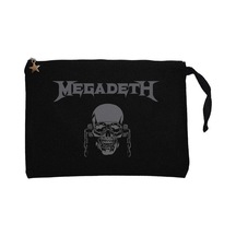 Megadeth Vic Rattlehead Skull Siyah Clutch Astarlı Cüzdan / El Çantası
