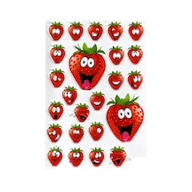 Sticker Kabartmalı A4 Boyutunda Stiker Defter, Planlayıcı Etiket, - Lim061 - Çilek
