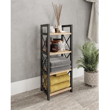 Dekoratif Banyo Rafı Organizer Retro Tasarımlı Çok Amaçlı Düzenleyici Raf, Ahşap Çam Raflı, Dayanıklı Pl Çok Renkli