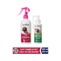 Veturel Köpek Pati TemizlemeTüy Bakım 300 ML + Ağız ve Diş Bakım Spreyi 100 ML