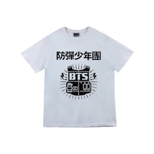 K-pop Müzik Grubu Baskılı Unisex %100 Pamuk Beyaz T-shirt Beyaz