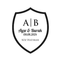 Yumuşak Kalkan Mühür Kına Nişan Düğün 3x3 Cm Özel Etiket / 50 Adet Sticker Beyaz