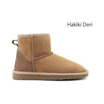 Gönderi(R) Gönderi R Taba Süet Kısa Hakiki Deri Kürklü Bot Taba Süet