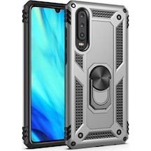 Teleplus Huawei P Smart Pro 2019 Kılıf Tank Koruma Vega Standlı Yüzüklü Mıknatıslı