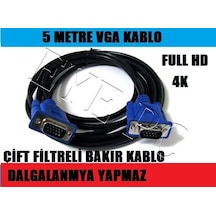 5 Mt Vga Ekstra Güçlendirilmiş Dalgalanma Yapmayan Kablo A+++