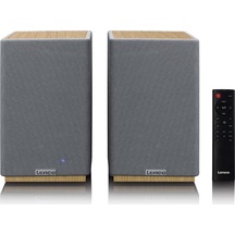 Lenco Spb-241wdgy - Hifi Stereo Bluetooth Hoparlör Çifti - Şık Tasarımda Güçlü Ses - Ahşap/gri