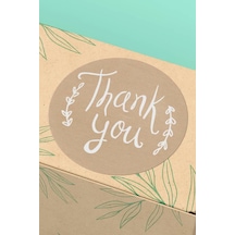 Thank You Renkli Yuvarlak Teşekkür Etiketi Sticker 3x3cm St2072 Çok Renkli