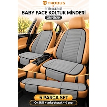 Trobus Ritim Nissan Qashqai 2007-2013 Baby Face 5'li Koltuk Minderi Gri Siyah