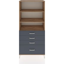 Hyperion Dolap 3 Raflı 4 Çekmeceli 88x44x195 Çam-antrasit Atlas Çam