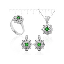 Gümüş Çiçek Desenli Kadın Set