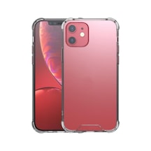 Kzy İletişim Apple İphone 12 İle Uyumlu Kapak Kamera Bölümü Açık Airbag Antishock Köşe Korumalı Şeffaf Silikon Kılıf