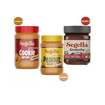Segella Karamelize Bisküvi Ezmesi + Fıstık Ezmesi + Çilekli Meyve Parçacıklı Fındık Kreması 3 x 350 G