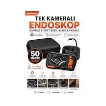 Ekranlı Tek Kameralı 50 Mt Sert Kablo Yılan Endoskop Kamera 8 Mm 4.3 Inc