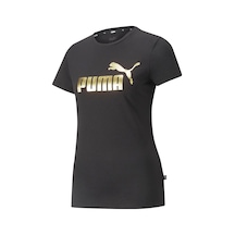 Puma Ess Metallic Logo Tee Kadın Günlük Tişört 84830301 Siyah 001