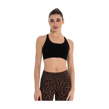 Inguz Çift Askılı Sırtı Çapraz Yoga Büstiyer Siyah