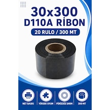 30x300mm D110a Ribon 20 Rulo 300 Mt Dayanıklı Tekstil, Yıkama, Etiketleme Termal Transfer 1