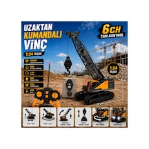 Uzaktan Kumandalı Vinç Oyuncak 1:24 Ölçek 6ch Işıklı - 903602010