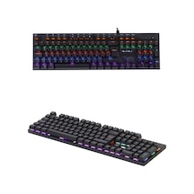 Tk-05 Mekanik Oyuncu Klavyesi Rgb Işıklı Blue Switch Kablolu Klavye 9 Led Mod Gaming Keyboard