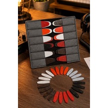 Midex Mz-24st Saz Ve Bağlama İçin 24'lü Mızrap Deri Cüzdan Seti Tüm Numaralar, 6 Renk
