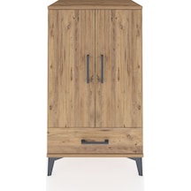 Hyperion Komodin 3 Raflı Tek Çekmeceli 2 Kapaklı 60x44x106 Ça... Çam
