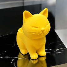 Bezos 3d Baskı Sevimli Kedi Saksı - Figürlü Sukulent Saksısı-sarı Ob Standart