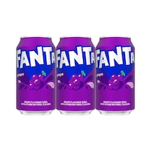Fanta Grape Üzüm Aromalı Gazlı İçecek 355 Ml 3 Adet