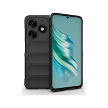 Zore Tecno Spark 20c Kılıf Esnek Tpu Oyuklu Arka Yüzey Tasarımlı Nvth Etnik Silikon Kapak - Siyah
