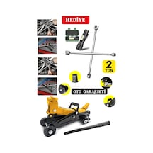 2000kg Tekerlekli Araç Krikosu Hidrolik Kriko + 4'lü Çelik Bijon