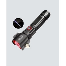 Astraltech Çekiçli Pusulalı Acil Durum Feneri Usb Şarjlı Çok Fonksiyonlu Beyaz