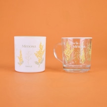 Raklee Mimosa Kupa Ve Mum Seti - Renkli - 250 Ml