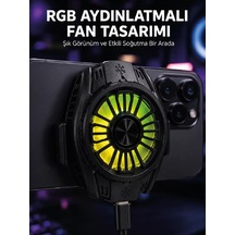 Rgb Fan Aydınlatmalı Sessiz Çalışan Telefon Soğutucu Mh-hs4372-9879