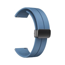 Ekılıf - Huawei Gt2 46mm Uyumlu - Kordon 22mm Silikon Kordon Krd-84 - Mavi