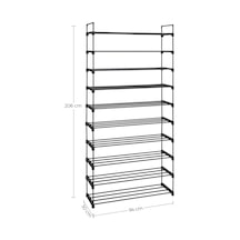 10 Seviyeli Ayakkabı Rafı, 50 Çifte Kadar Metal Ayakkabı Saklama Yeri, Oturma Odası, Koridor Ve Giyinme Odası İçin Ayakkabı Düzenleyici, 92 X 30 X 194 Cm, Siyah Lsa10bk Belirtilmemiş