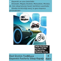 Özel Üretim Fosforlu Mavi Sibop Kapağı Tüm Otomobil Bisiklet Motosiklet, Minibüslerle Uyumlu 4 Adet