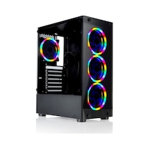 Gamecase Tropicano 8307 4X120 Mm Rainbow Fanlı Oyuncu Bilgisayar Kasası Siyah