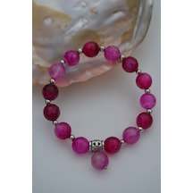 Stoneage Jewellery Pembe Akik Taşlı Bileklik Çok Renkli