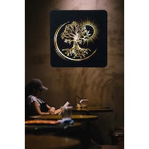 Led Işıklı Ağaç Güneş Temalı Tablo Duvar Dekorlu Gece Lambası Sarı - 737250833 Sarı