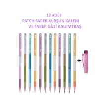 Patch Kurşun Kalem 12'li Set Ve Gizli Kalemtraş, Hb Çok Renkli