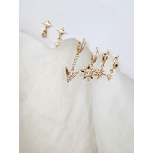 6'lı Ok Yıldız Kutup Yıldızı Altın Kaplama Gold Küpe Seti Gold 6'lı Ok Yıldız Kutup Yıldızı Altın Kaplama Gold Küpe Seti Gold