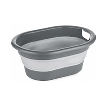 Katlanabilir Çamaşır Sepeti 18 Litre Gri Yer Tasarruflu Katlanır Plastik Sepet, Taşıma Kulplu Banyo Çamaşır Kamp Karavan Ve Ev Düzenleme Sepeti Çok Renkli