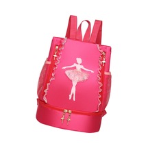 Suntek Bale Çantası Spor Yüzme Seyahat Jimnastik Için Sevimli Dantel Dekor Kırmızı