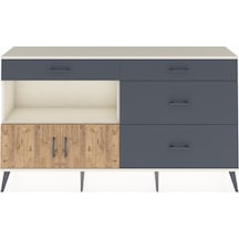 Arges Konsol Tek Raflı 4 Çekmeceli 2 Kapaklı 176x30x99 Aytaşı-çam Aytaşı-çam/antrasit