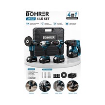 Böhrer Ba011390 Akülü 4 Batarya 1 Şarj Aleti Kombo Makine Set - 36v 5ah